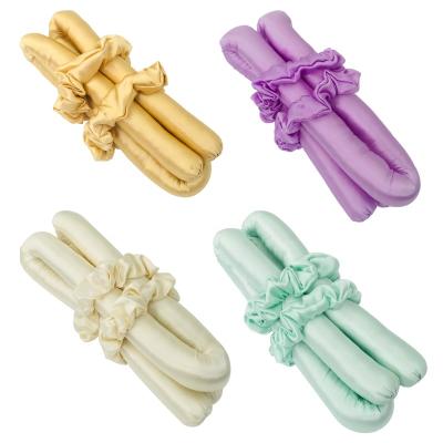 China Soft Popular Heatless Hair Curling Tape With Silk Scrunchies Flexible Silk Curling Rods For Girls Heatless Silk Curler for sale