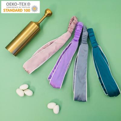 China 19mm Natural Organic Silk Hair Band Factory Fashion Vintage Twist Hair Bands Wholesale Soft Cross Stretch Popular Headband Yoga for sale