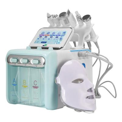 China New 7 in 1 Small Bubble RF Hydrogen Oxygen Beauty Machine Face Lift Dermabrasion Skin Scrubber Device Facial Spa for sale