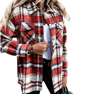 China 2021 Fashion Hot Sale QUICK DRY Autumn New Arrival Women's Plaid Shacket For Women for sale