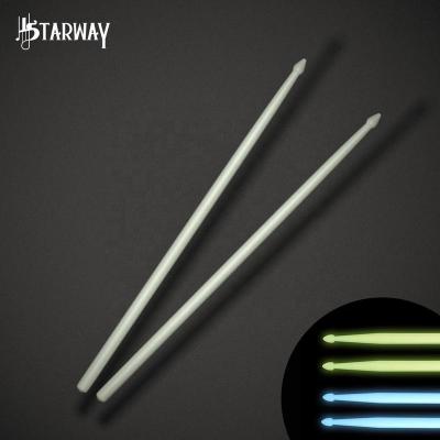 China STARWAY 1pair 5A Drum Stick Fluorescent Nylon Luminous Drum Set Fluorescent Drumstick Glow in Dark for Performers for sale