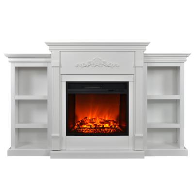 China Hotel Insert Electric Fireplace With Mantel Indoor Decor Electric Fireplace TV Stand White for sale