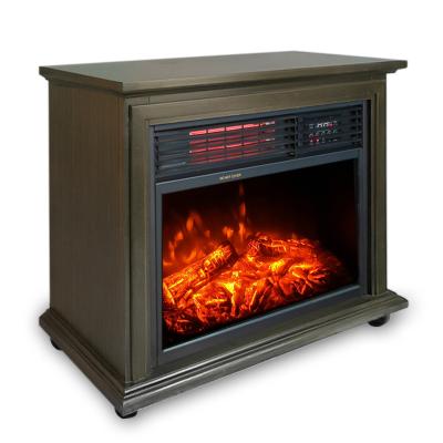 China Freestanding Portable 3d Flame ELECTRIC HEATER Wooden Infrared Freestanding Fireplace WCF28 for sale