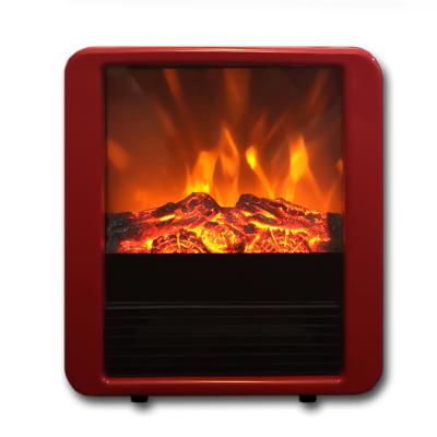 China Hotel Flame Free Home Decorative Portable Table Top Steel Electric Fireplace Heater Small for sale