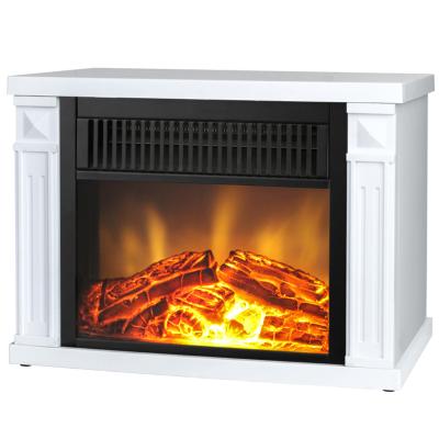 China Freestanding 3d Flame Portable Wooden Fireplace ELECTRIC HEATER Insert ABS White Black for sale