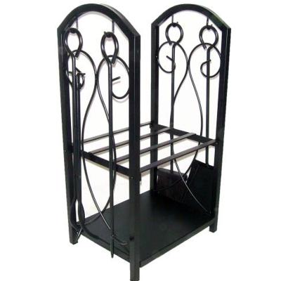 China T88096BK Cast Iron Fire Log Rack Metal Fireside Fireplace Accessories Tool Kits for sale