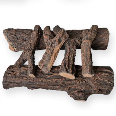 China Silver Birch Fireplace Decor Small Firepit Ceramic Gas Fireplace Log Decorative Wood Set for sale