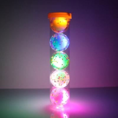 China Toy Supplier Rubber Light Up Bounce Ball 45mm Bounce Turn Signal Flasher Ball for sale