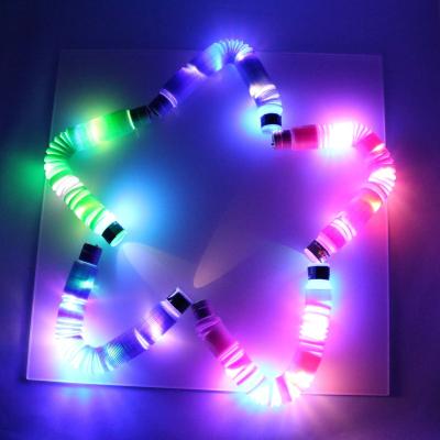 China Party Decoration/Toy For Kids Wholesale Toys Light Up Plastic Sound Tubes Gift Light Up Busty Tube Sound Stretching Pipe Sensory Toys for sale