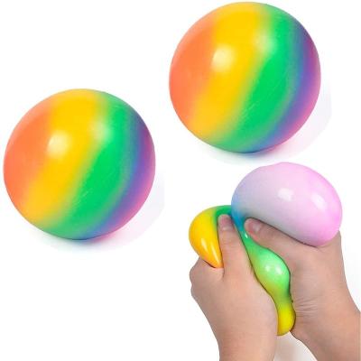 China Educational Funny Toy Sticky Sensory Squeeze Balls Relaxing Toy Factory Direct Sell Rainbow Squishy Toys For Kids for sale