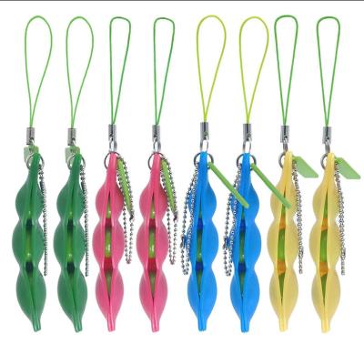 China Squeeze It Simple Sensory Green Bean Busty Person Key Chain Wiggle Noise Toys Or Squeeze Ball Chains Squeeze Toys for sale