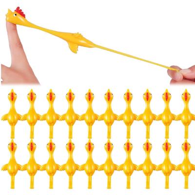 China Children's Toys Novelty Toys Sling Shooting Chicken Rubber Stretch Flying Turkey Finger Slingshot Relaxing Wiggle Noise Toys for sale