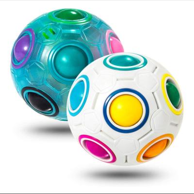 China Brain Teaser Fidget Toys ABS Rainbow Ball Jigsaw Puzzle Speed ​​Ball Cube Ball Jigsaw Puzzle Fun Game Magic Stress Reliever Magic Sound Toys effort for sale