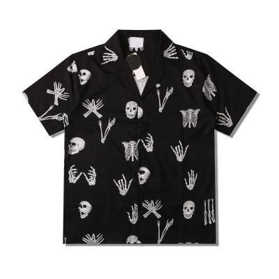 China Street Print Skeleton Mens Vintage Summer Mens Shirts Breathable Dung for sale