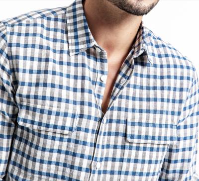 China Fashion Breathable Stylish Indian Shirt Fabric Plaid Shirt Canvas Men for sale