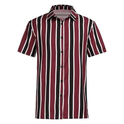 China Casual Shirt Men's Breathable Stripe Shirt Oversized Fabric for sale