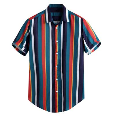 China Print Breathable Latest Style Man Stripe Shirt Custom Shirt Summer for sale