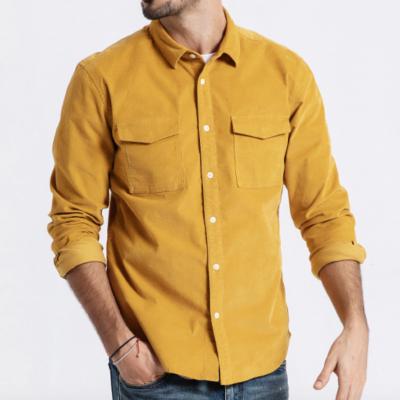 China Breathable Corduroy Casual Shirt Solid Color 100% Cotton Casual Shirt for sale