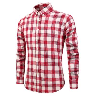 China Breathable Yarn Dyed Plaid Pattern Oversized Mens Full Sleeve Shirt for sale