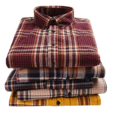 China High Quality Breathable Fashion Plaid Flannel Shirts For Mens 100% Cotton Mens Shirts Slim Fit for sale