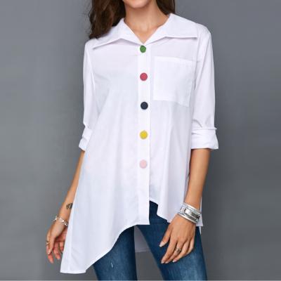 China Breathable Colorful Button Shirt For Women Dress Casual Women Blouse Ladies for sale