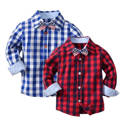 China Gent's Long Sleeve Plaid Long Sleeve Shirt Boys Shirt Boutique Children's Clothing for sale