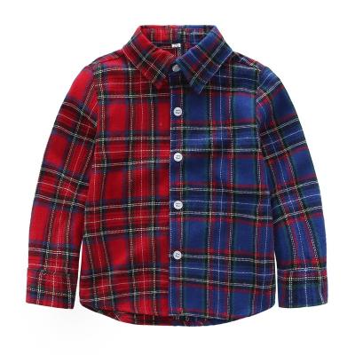 China Sustainable Kids Boys Flannel Shirts Fashion Casual 100% Cotton Plaid Kids Baby Wear Clothes for sale