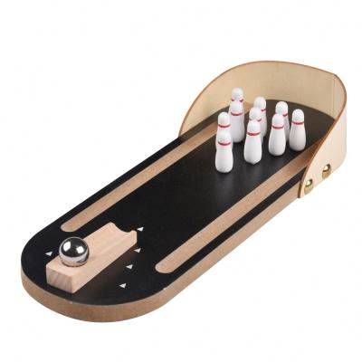 China Mini MDF+STEEL Bowling Game Finger Ejection Wooden Bowling Desktop Miniature Game for sale