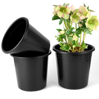 China Wholesale Hot Minimalist Round Black Gallon Nursery Garden Plant Sale Plant Plastic Flower Pot Extra Large 2 3 4 5 15 20 50 70 95 for sale