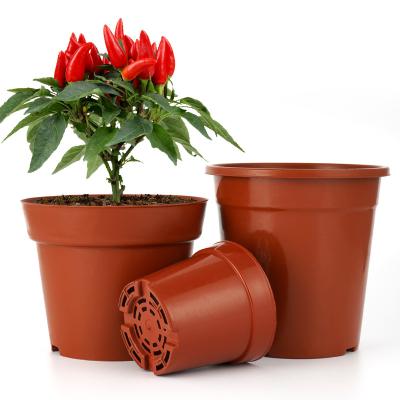 China Durable Material Farm Garden Planters Round Plastic Supplies Cheap Flower Pots For Sale for sale