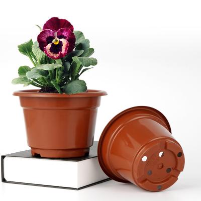 China Large bowl round minimalist disposable plastic nutrient flower pot seedling flower back side succulent planting pot for sale