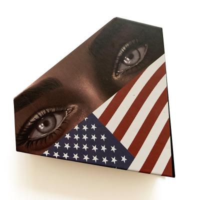 China Luxury Recycled Materials OEM Colorful Printing Design With Your Own Logo Magnetic Eyelash Packaging Box Diamond-shape Gift Box for sale