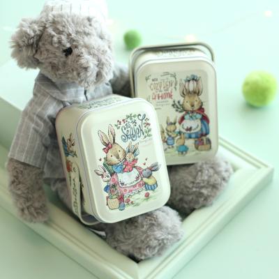 China Recyclable Bespoke High Quality Metal Rectangle Gift Tin Box With Handle for sale