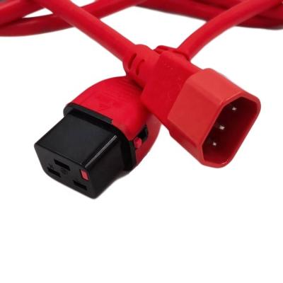 China COMPUTER IEC C14 To IEC C19 Locking Connector AC Power Cord for sale