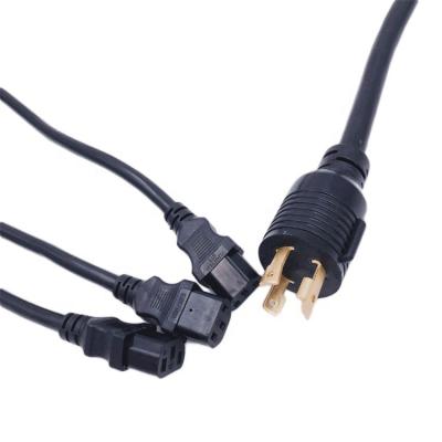 China Molded Industrial Equipment Plug NEMA L6-30P To IEC C13 Y Splitter US Power Cord for sale