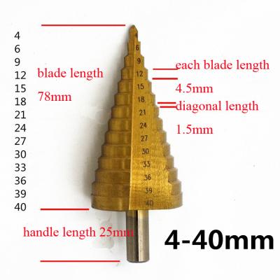 China Metal Drilling Triangel Shank Step Drill Bits Metal Drilling 4-40mm for sale