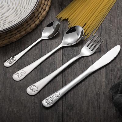 China Custom Made High Quality Christmas Metal Stainless Steel Cute Animal Cutlery Viable For Kid for sale