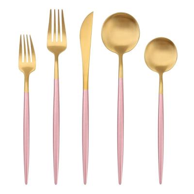 China Cutlery Set 18/10 Stainless Steel Flatware Set Eco-friendly Stainless Gold Rose Gold Wedding for sale