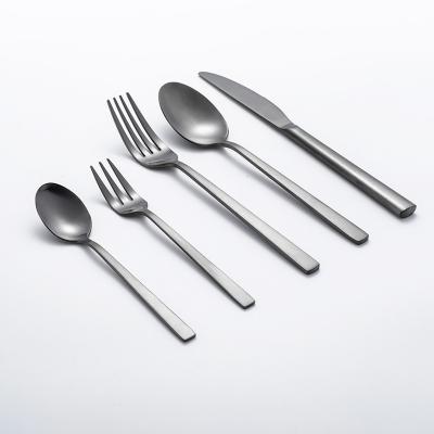 China Viable Wholesale Black Cutlery Set 304 Stainless Steel Black Flatware For Dinner for sale