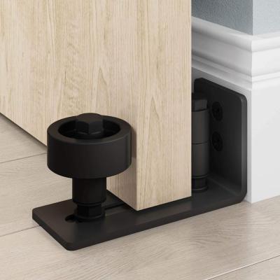 China Modern Barn Door Floor Guide Wall Mount Stay Roller Flush Bottom Black Powder Coated For Sliding Felt Strip Barn Doors for sale