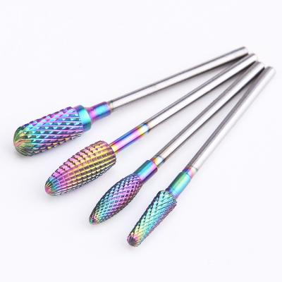 China Stainless Steel Tornado Bit Rainbow Color Coating--Metal Nail Drill Bits For Manicure Nail Drill Accessories for sale