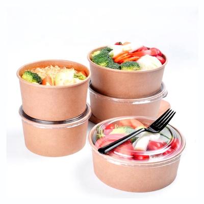 China Salad Bowl Biodegradable Disposable Paper Round Paper Bowl For Salad for sale