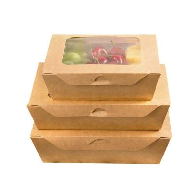 China Recycled Materials Sample Paper Bakery Sweet Candy Macaron Cookie Available Custom Cake Take Away Food Packaging Boxes With Window for sale