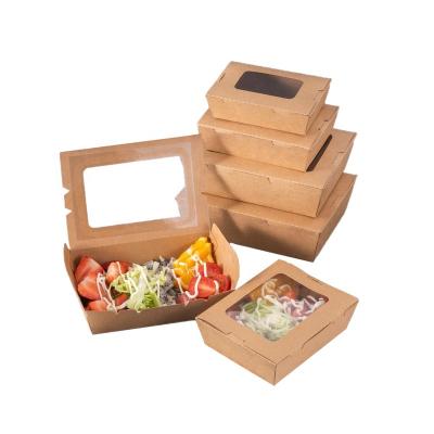 China Biodegradable Kraft Lunch Box Gift With Window for sale