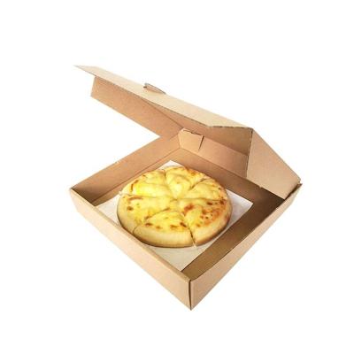 China Recycled Materials Custom Take Away Cheap Kraft Paper Craft Paper Pizza Packing Box With Logo for sale