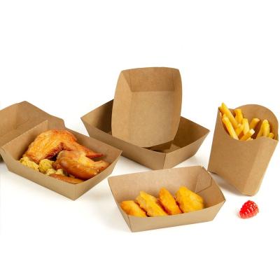 China Recycled Kraft Paper Materials Hot Sales Bulk Cardboard Dishes Brown Tray For Food for sale