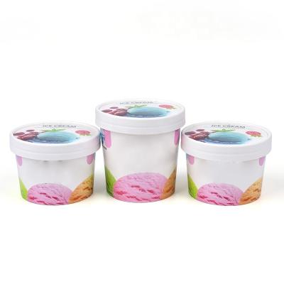 China Recycled Materials Ice Cream Tubs / Bowl With PP Lid , Paper Cup For Ice Cream 4oz for sale