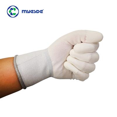 China Hoog - Cleanroom van de dichtheids Gloves de Witte Polyester Vezel ESD van de Handschoenenkoolstof Industrieel Goedkwaliteit Te koop