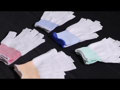 Lint Free Seamless Knit Half Finger Cleanroom Glove Liners Thin And Comfortable