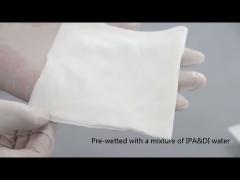 Lint Free Disposable Cleanroom IPA Wipes White Industrial 100 Polyester Sterile Presaturated Wipes